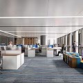 modern public office area public office area 3d model
