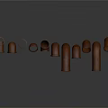 Multiple Brown Industrial Metal Pipe Equipment Components For Construction Projects