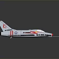 NASA US Air Force Space Aircraft Model With White Red Blue Stripes And Sharp Nose