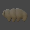 Detailed Brown Textured Segmented Organic Shape 3D Model Digital Rendering