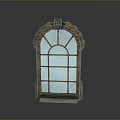 Decorative Arched Top Furniture With Wooden Frame And Light Blue Glass Grid Design