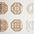 Traditional Carved Decorative Patterns With Various Shapes And Intricate Ornate Designs