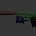 Black Modern Tactical Pistol With Attached Silencer Sleek Grip And Durable Build