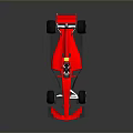 Red Formula Race Car Featuring Streamlined Design Black Wheels And Aerodynamic Rear Wing