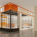 Shopping Mall Bakery Store With Display Shelves And Counter For Pastry Products