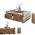 Nordic Casual Coffee Table Combination 3d model