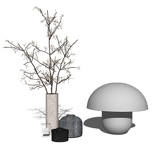 Modern vase plant vase ornaments combination 3d model