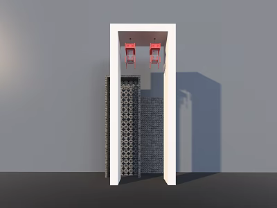 Modern Background Wall Interior With Geometric Pattern And Textured Design 3d model