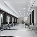 Modern Service Hall Interior With Spacious Layout Service Counters And Waiting Chairs