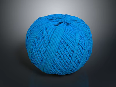 Soft Blue Round Knitted Yarn Ball For Home Daily Life Supplies Accessory 3d model