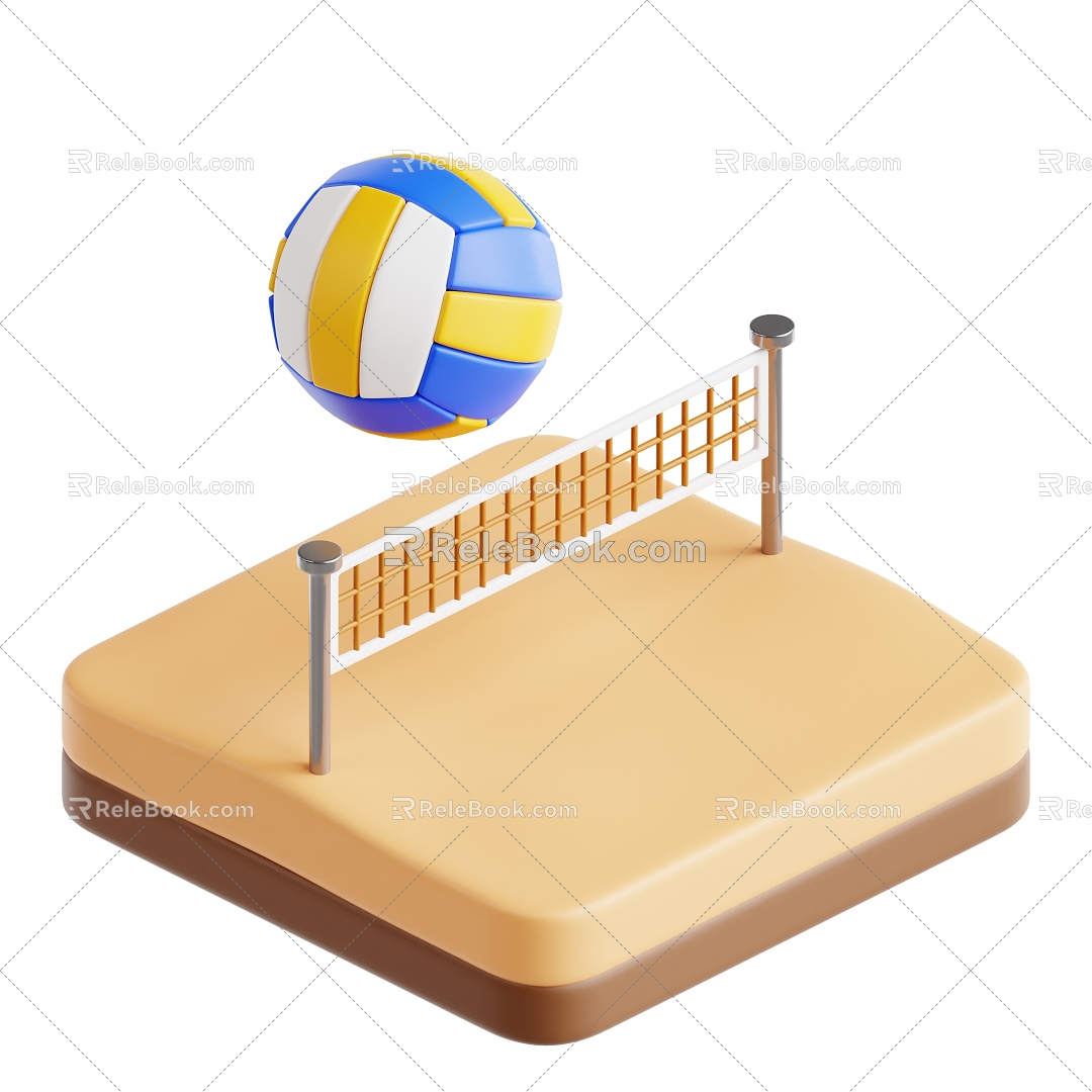 modern beach volleyball volleyball cartoon volleyball 3d model