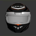 VELDX Combat Weapon Helmet With Black Orange Accents And Transparent Visor
