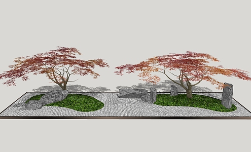 Modern Tree Red Maple 3d model