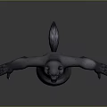 3D Animated Game Movie Character With Plump Body Pointed Ears And Open Arms Pose