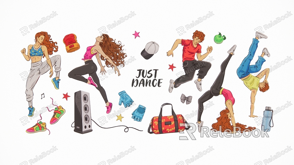 Hip-hop dance silhouette model