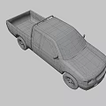 Blue Pickup Truck Exterior Design With Double Cab And Black Accents