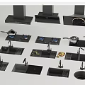 Modern Kitchen Appliances Including Range Hoods Gas Stoves Sinks And Faucets