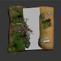 Scenic Model Landscape With Yellow Terrain Green Trees White Path Rocks And White Animals