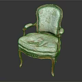 Vintage Accent Chair With Wooden Carved Frame And Floral Fabric Upholstery