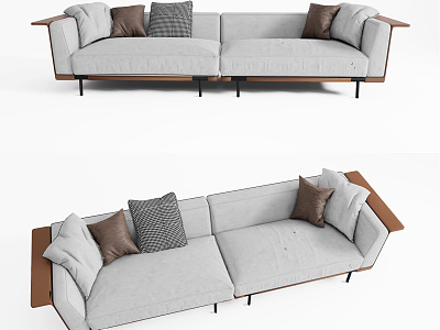 Modern double sofa three-seat sofa model