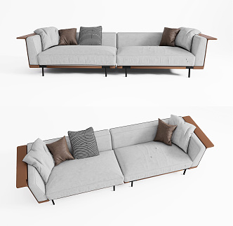 Modern double sofa three-seat sofa 3d model