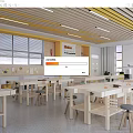 Woodworking Classroom Manual Classroom Woodworking Table Manual Table Labor Classroom 3d model