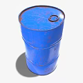Blue Metal Industrial Barrel Storage Container With Round Lid For Industrial Applications