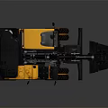 Modern Yellow Black Excavator With Mechanical Arm Bucket And Wheels