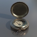 Compass Retro Compass Pocket Watch Retro Pocket Watch North Compass Simple Model Low Model Low Face Number Game Super Realistic High Precision Video Level 3d model