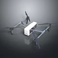 Quadcopter Drone Featuring Four Propellers White Battery Unit And Frame Structure 3d model
