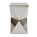 Modern Contemporary Side Table Featuring Geometric Mirrored Panels And Triangular Structure Design 3d model
