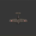 Vintage Biplane With Red And White Cross Markings On Wings And Metal Body