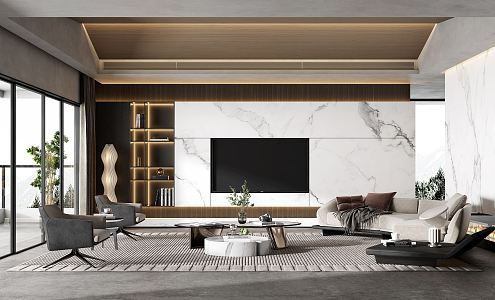 modern living room 3d model