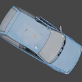 Abandoned Old Blue Car With Damaged Body Rusted Parts And Tires