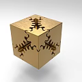 Precision Industrial Equipment Golden Cube With Intricate Hollow Mechanical Structure Design