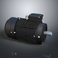 Heavy Duty Black Electric Motor With Terminal Box Metal Shaft And Heat Sink