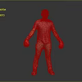 Man Wearing Red T Shirt Beige Pants With Red Boxing Gloves Standing On Grey Background