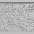 White Decorative Embossed Background Wall With Intricate Rose Leaf Floral Patterns