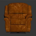 Orange Leather Single Sofa Modern Stylish Comfortable Living Room Furniture