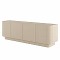 Beige Upholstered Cabinet With Four Doors Modern Design And Sleek Appearance