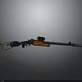 Advanced Modern Tactical Weapon With Orange Components Scope And Long Barrel Design 3d model