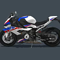 Sporty White Blue Red Motorcycle With Aerodynamic Design Sleek Body Alloy Wheels
