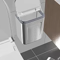 Public Facility Restroom White Waste Bin With Lid For Sanitation And Use
