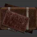 Vintage Leather Suitcases Stacked With Metal Hardware And Brown Exterior