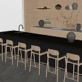 Modern Dining Table and Chair 3d model