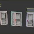 White Wooden Doors In Different Styles With Wood Grain Texture Single Double And Glass Panel