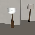Modern Wooden Floor Lamps With White Lampshade And Light Shadow Indoor Design