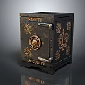 Vintage Security Safe With Decorative Gold Patterns And Secure Lock Mechanism 3d model