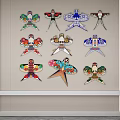 Colorful Kite Shaped Wall Decor With Various Patterns And Designs For Home 3d model