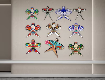 New Chinese Style Wall Decoration Zheng Wall Decoration 3d model